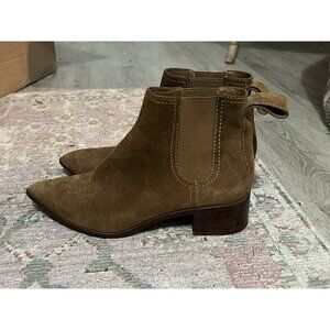 Loeffler Randall Nellie Block Heel Brown Suede Chelsea Boot Bootie Size 9B